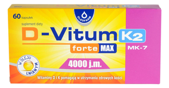D-Vitum forte 4000 j.m. + K2 Mk-7 (Witamina D3+K2) 60 kapsułek OLEOFARM