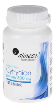 Cytrynian Magnezu 100mg z potasem 150mg + B6 100kaps ALINESS