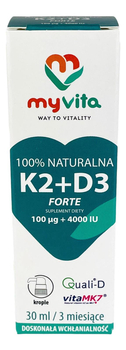 Witamina K2 + D3 (4000) w kroplach 30ml MYVITA