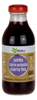 Sok jabłko-czarna porzeczka-czarny bez, 100% smaku 300ml EKAMEDICA