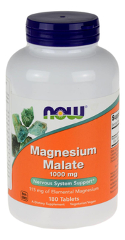 Jabłczan Magnezu 1000 mg 180 tabl. NOW