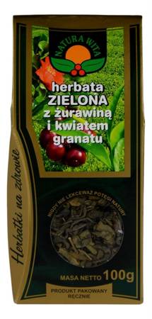 Herbata zielona z żurawiną i kwiatem granatu 100g NATURA WITA